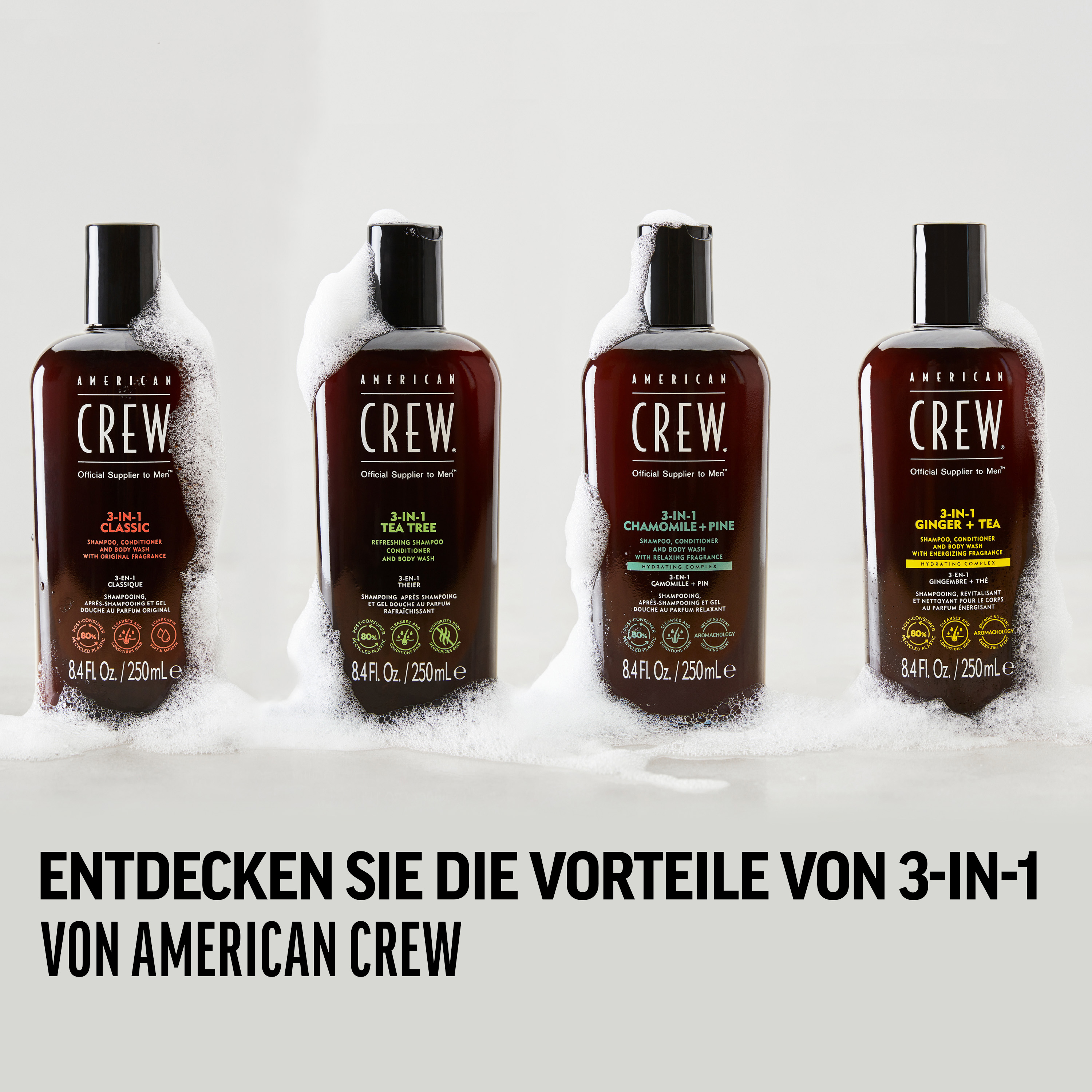 American Crew 3-in-1 Ginger & Tea Energizing Shampoo 1000ml