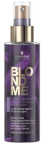 Schwarzkopf BlondMe Cool Blondes Neutralizing Spray Conditioner 150ml SALE