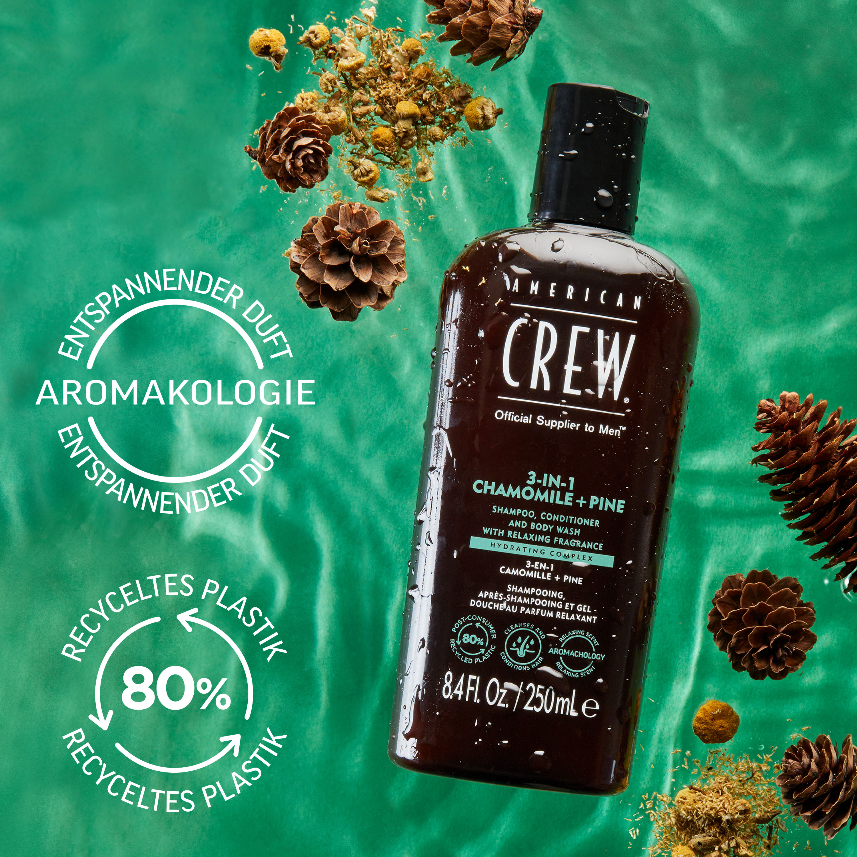 American Crew 3-in-1 Chamomile & Pine Relaxing Shampoo 250ml