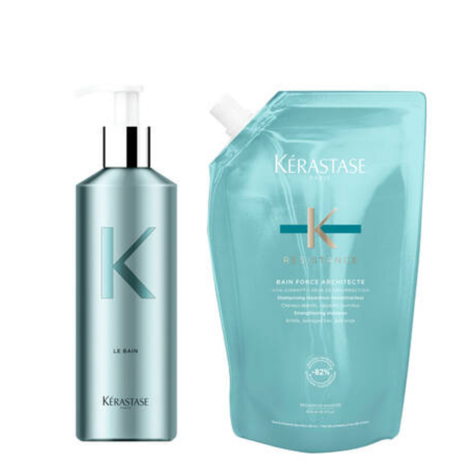 Kerastase Resistance Bain Force Architecte Nachfüllpack & Aluminium Bottle