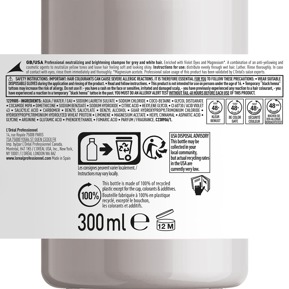 L’Oréal Professionnel Paris Serie Expert Silver Shampoo 300ml