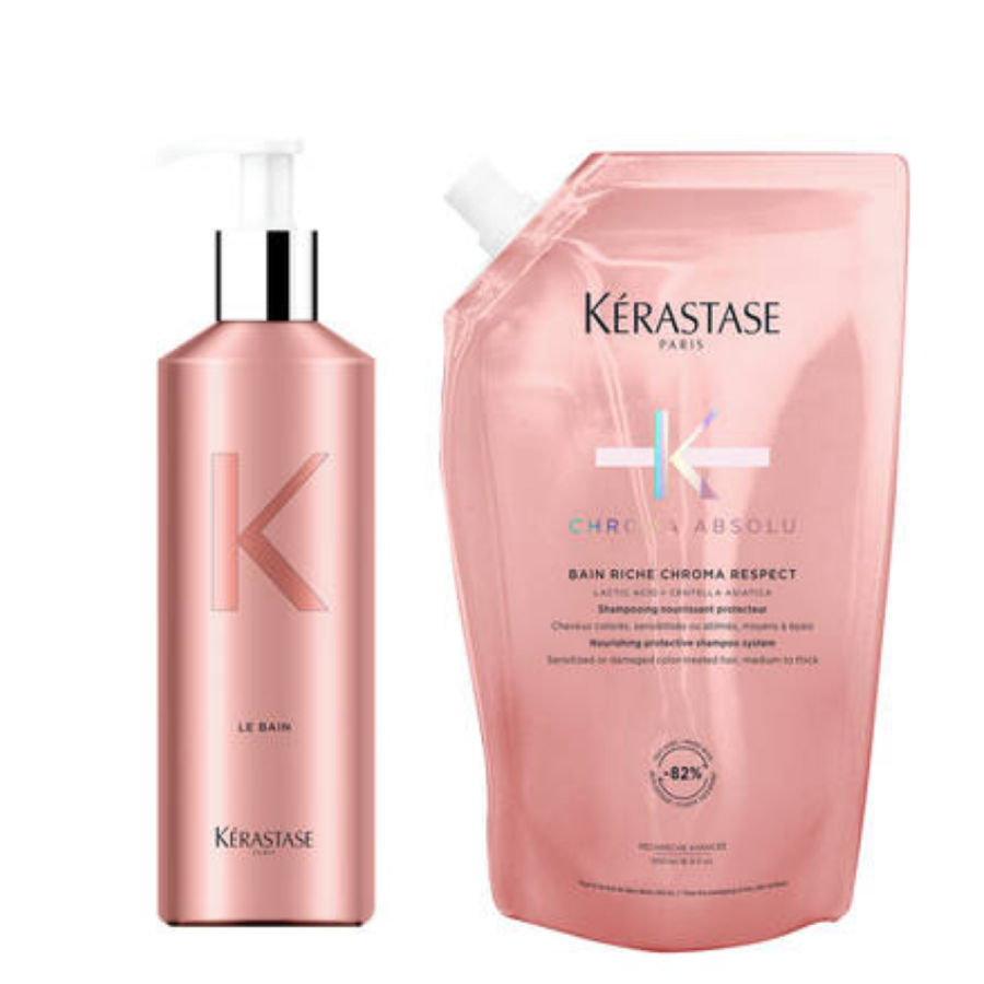 Kerastase Chroma Absolu Bain Riche Nachfüllpack & Aluminium Bottle