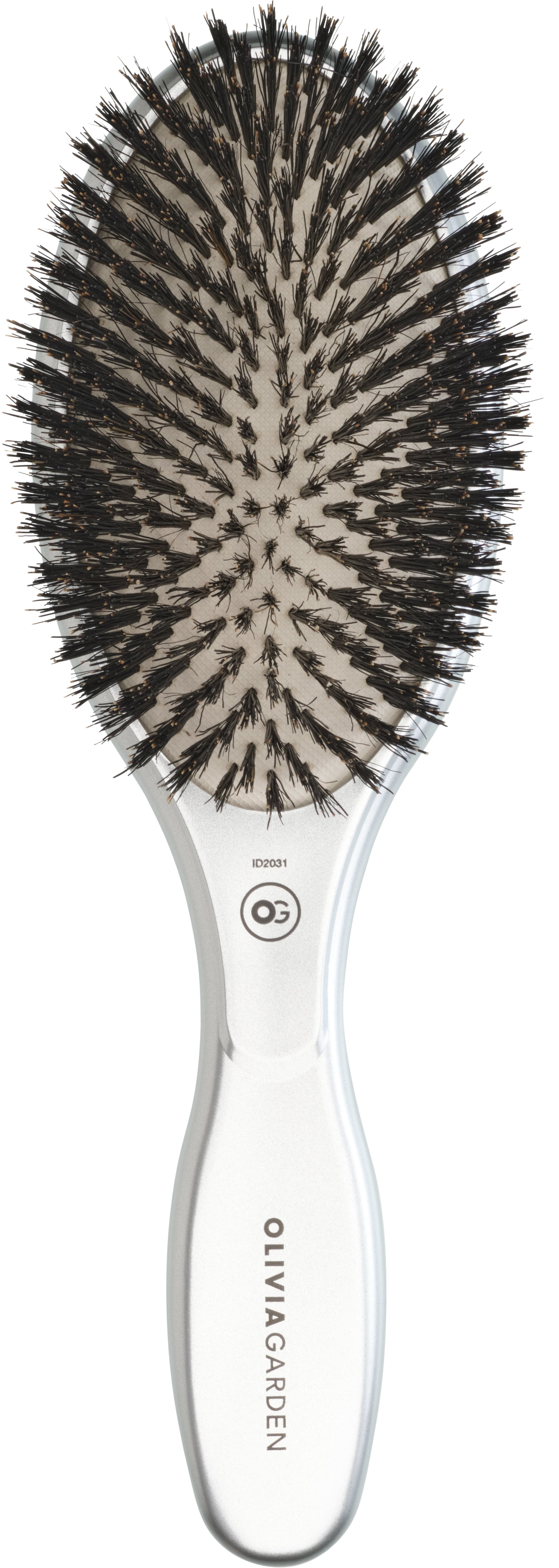 Olivia Garden Expert Care Oval Boar Bristles Silver