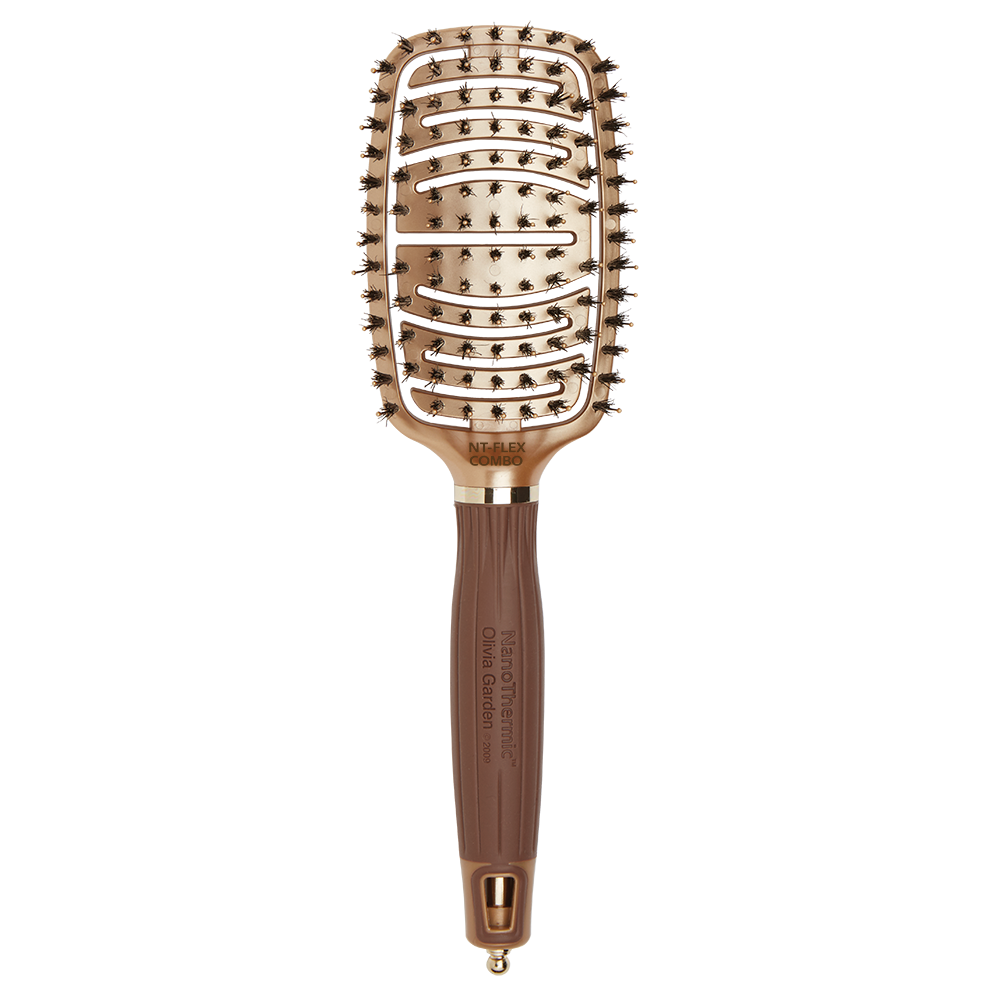 Olivia Garden Expert Care Flex Boar&Nylon Bristles Gold&Brown