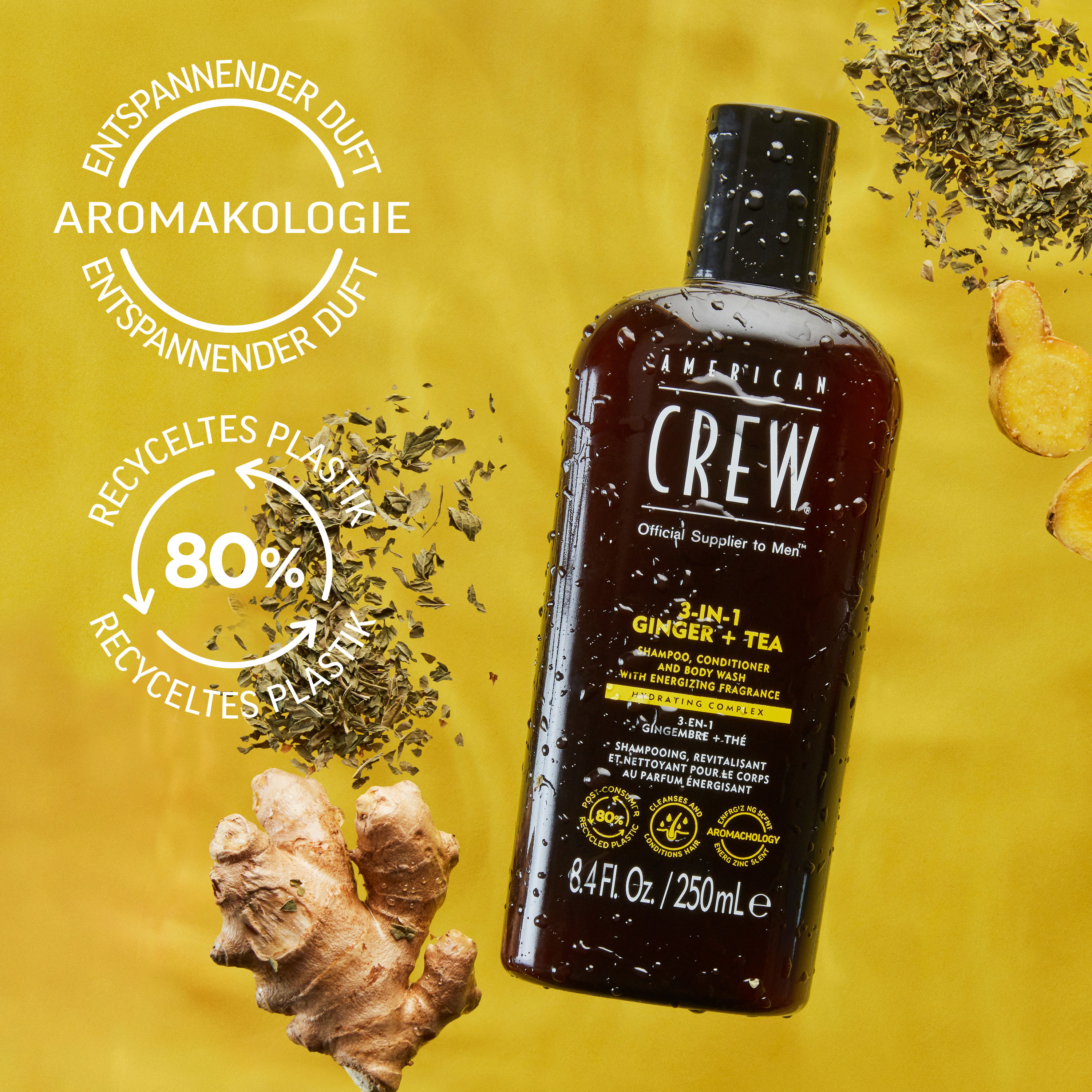 American Crew 3-in-1 Ginger & Tea Energizing Shampoo 1000ml