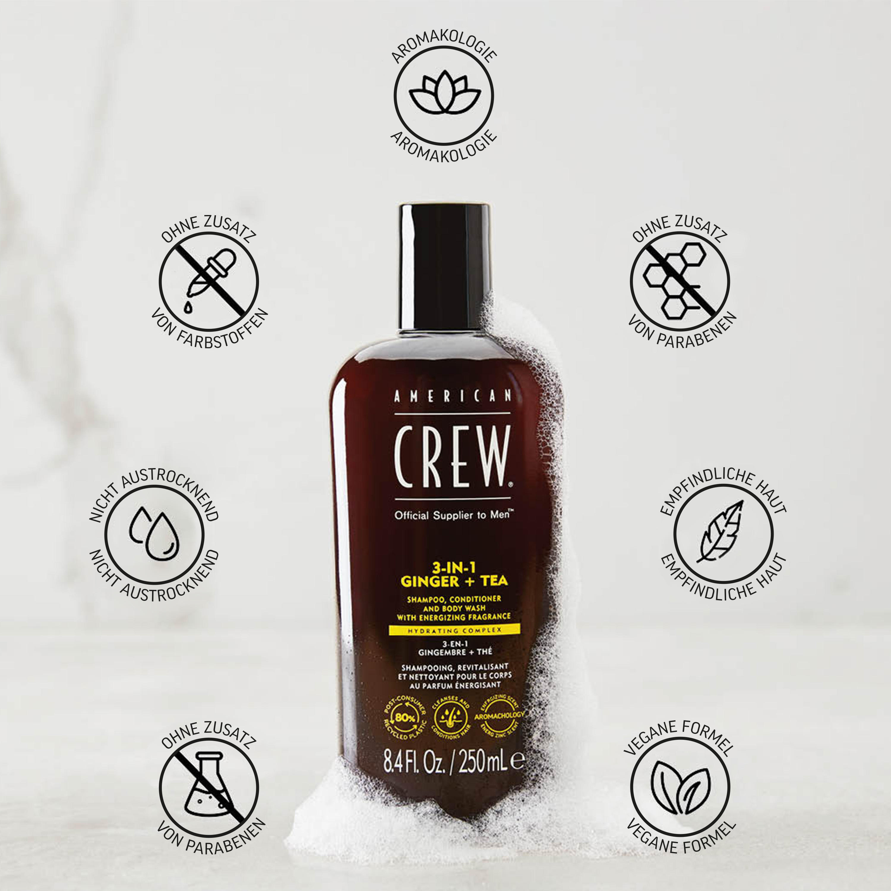 American Crew 3-in-1 Ginger & Tea Energizing Shampoo 1000ml