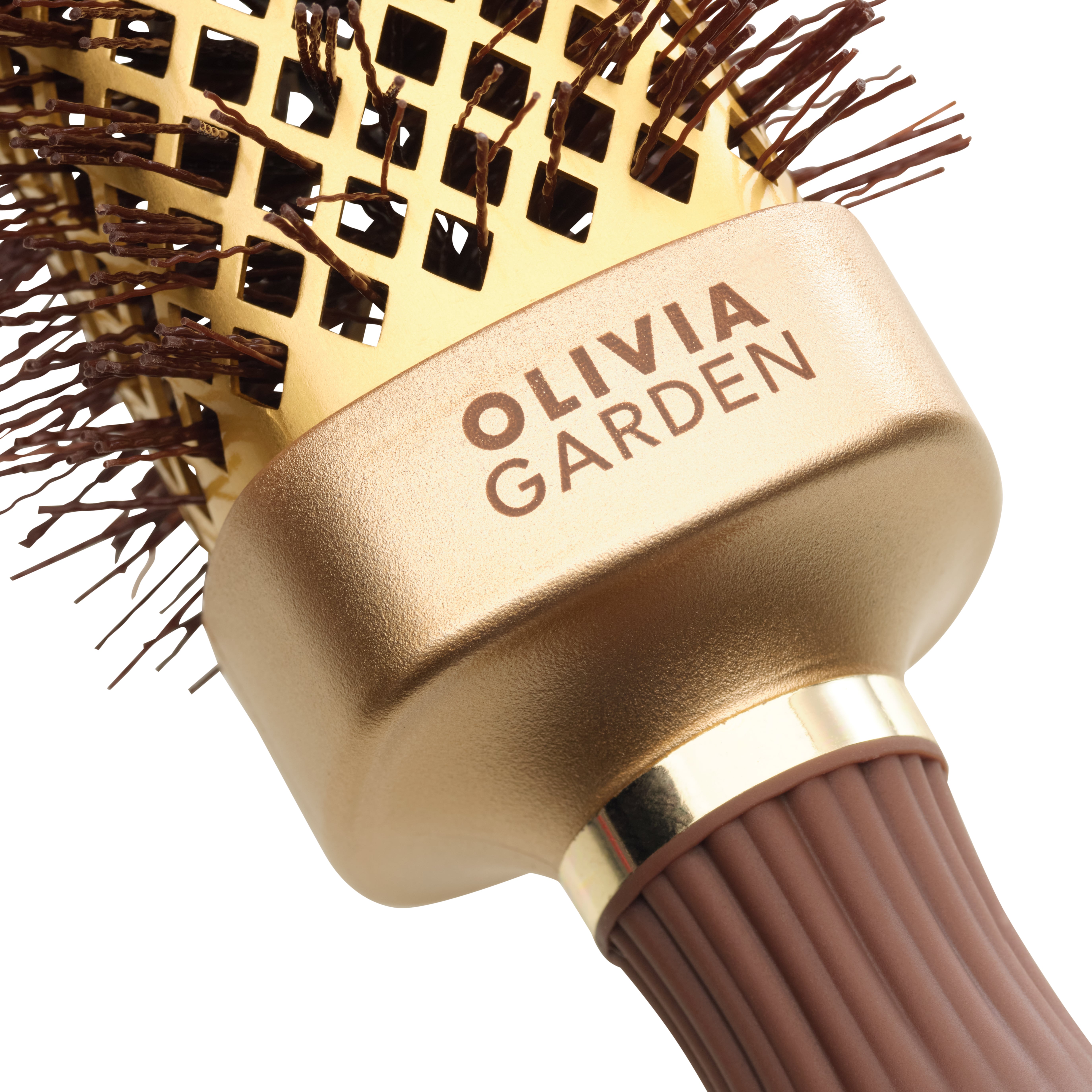 Olivia Garden Expert Blowout Straight Wavy Bristle Gold&Brown 40