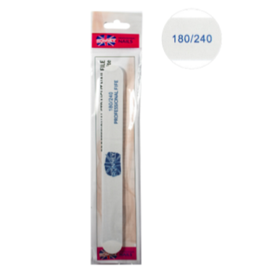 Ronney Professional Premium Nailfile Straight 180/240 White