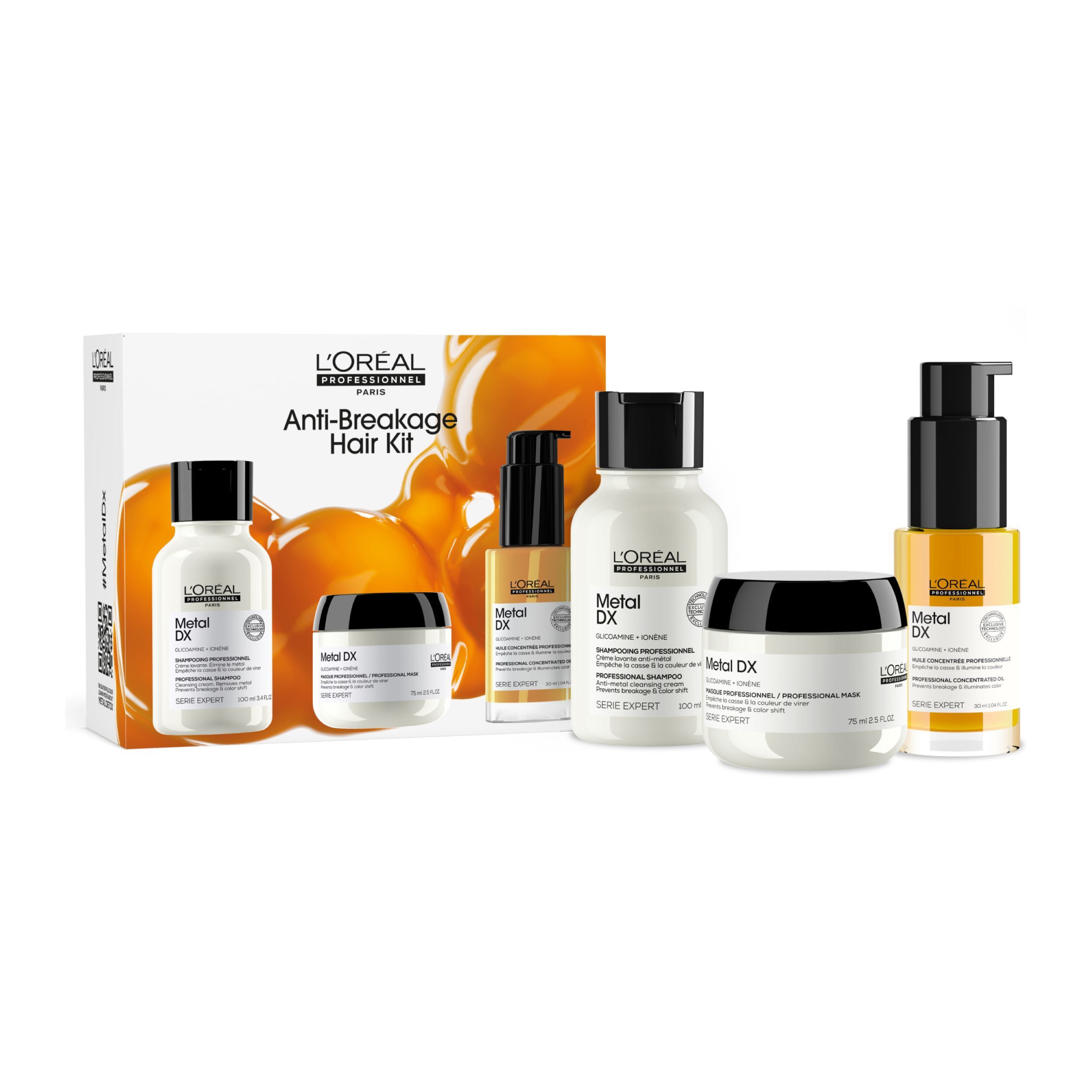 L’Oréal Professionnel Paris Serie Expert Metal DX Trio Discovery Kit (Shampoo 100ml, Maske 75ml, Öl 30m) L’Oréal Professionnel Paris Serie Expert Metal DX Trio Discovery Kit (Shampoo 100ml, Maske 75ml, Öl 30m)
