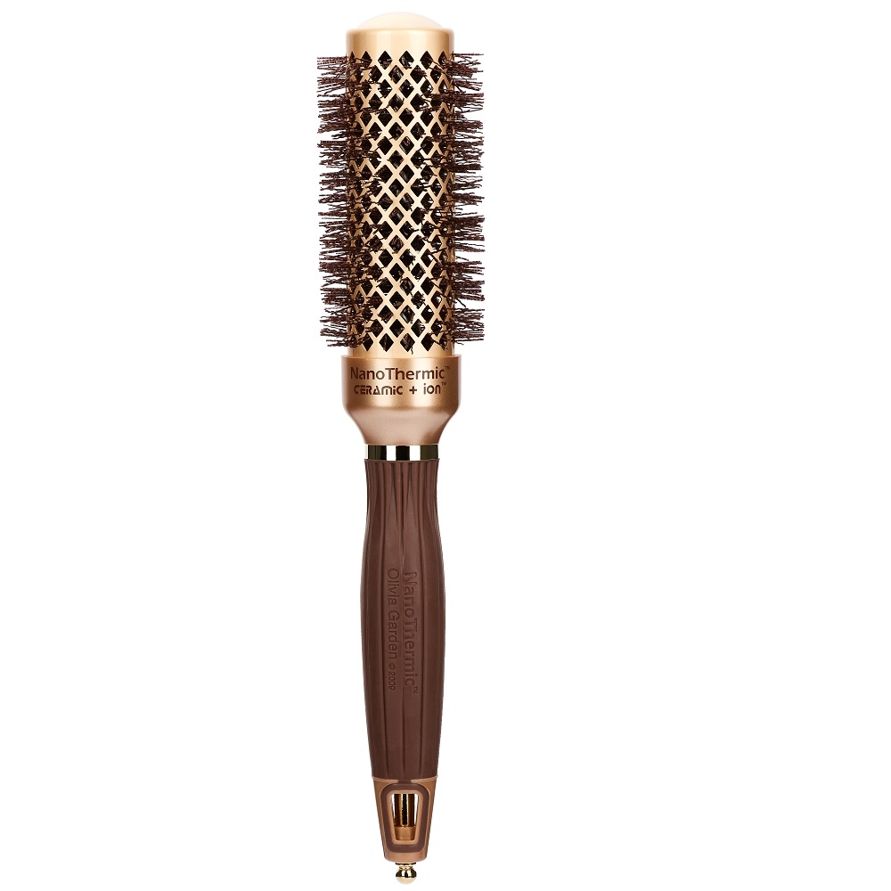 Olivia Garden Expert Blowout Shine Wavy Bristles Gold&Brown 35