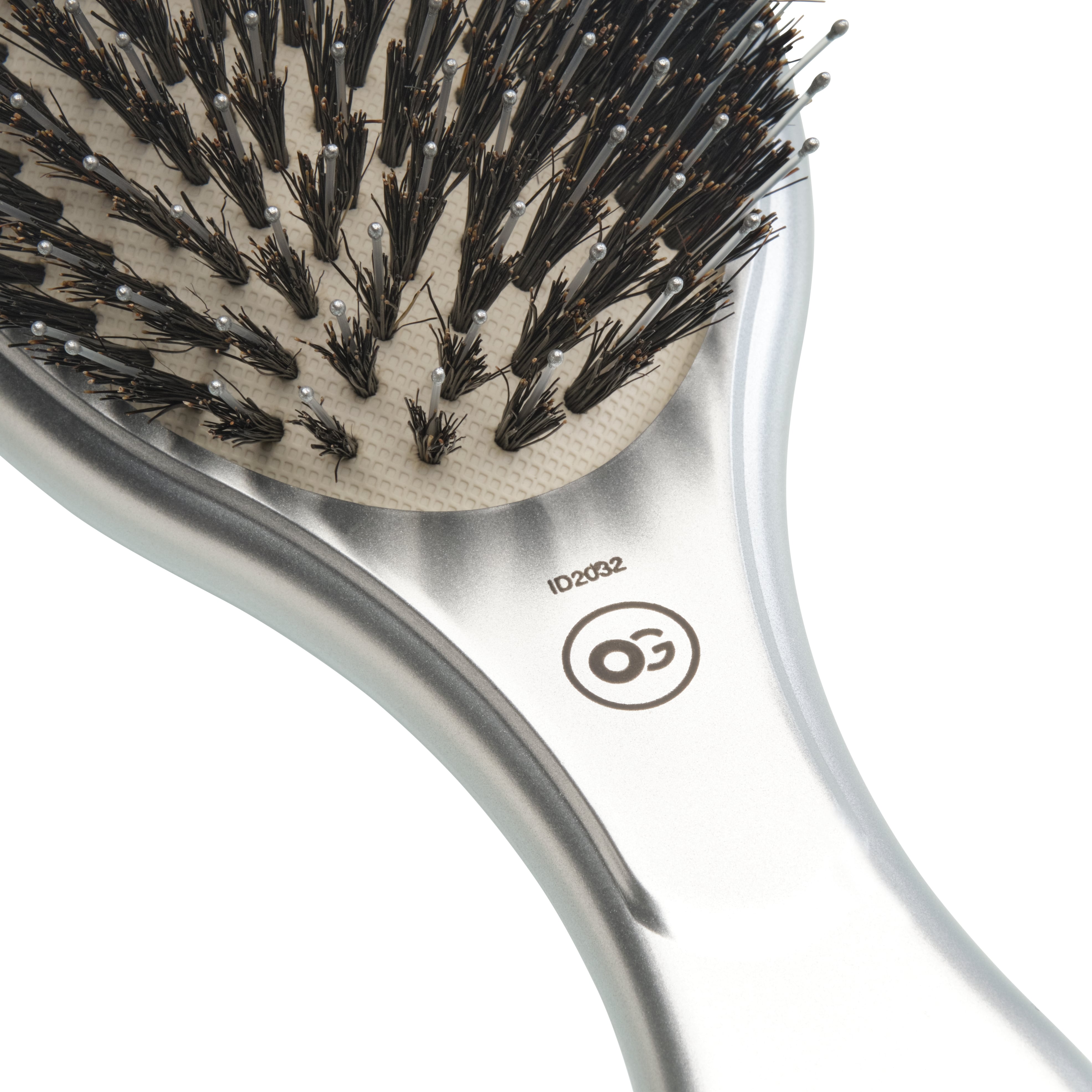 Olivia Garden Expert Care Oval Boar&Nylon Bristles Silver