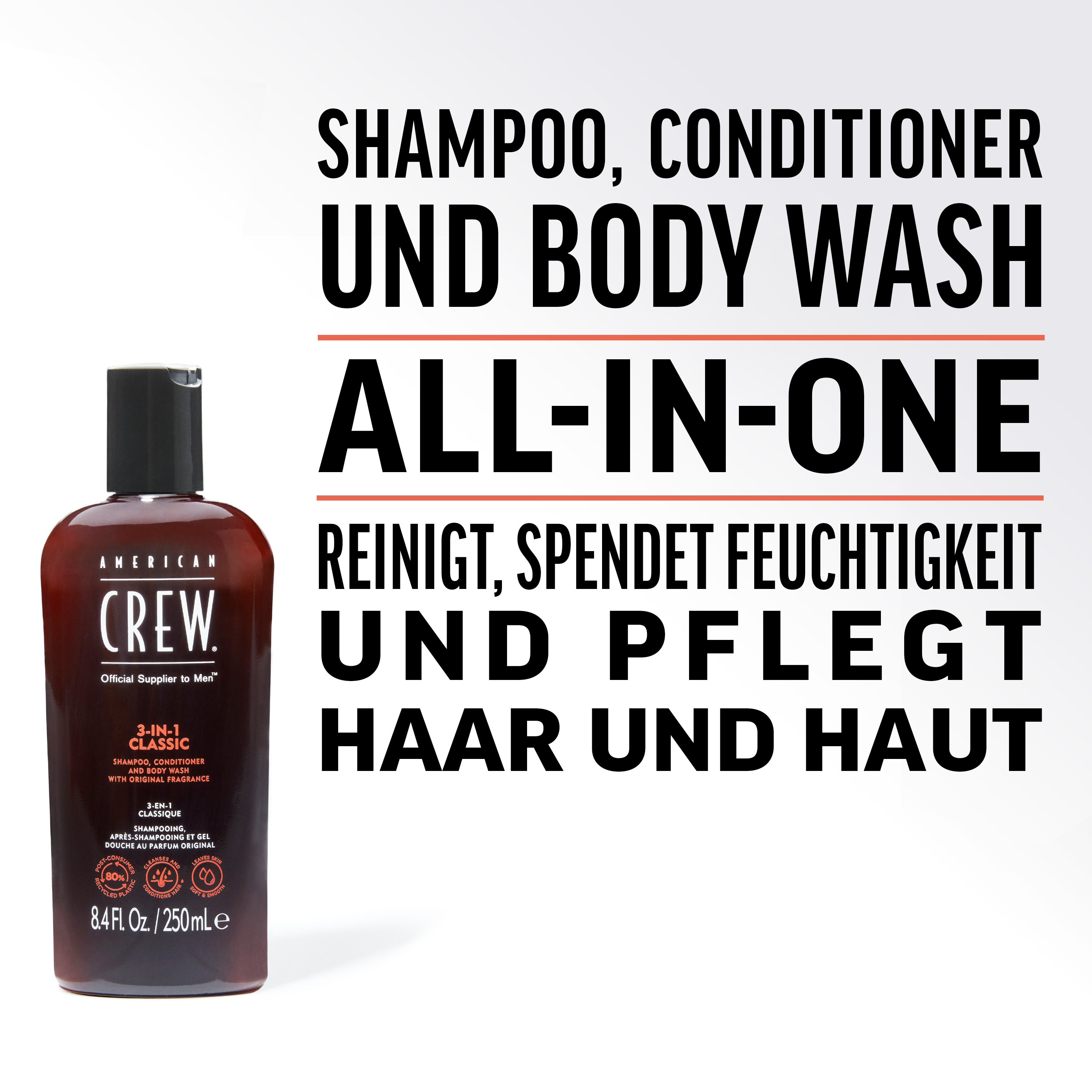 American Crew 3 in 1 Classic Shampoo 250ml