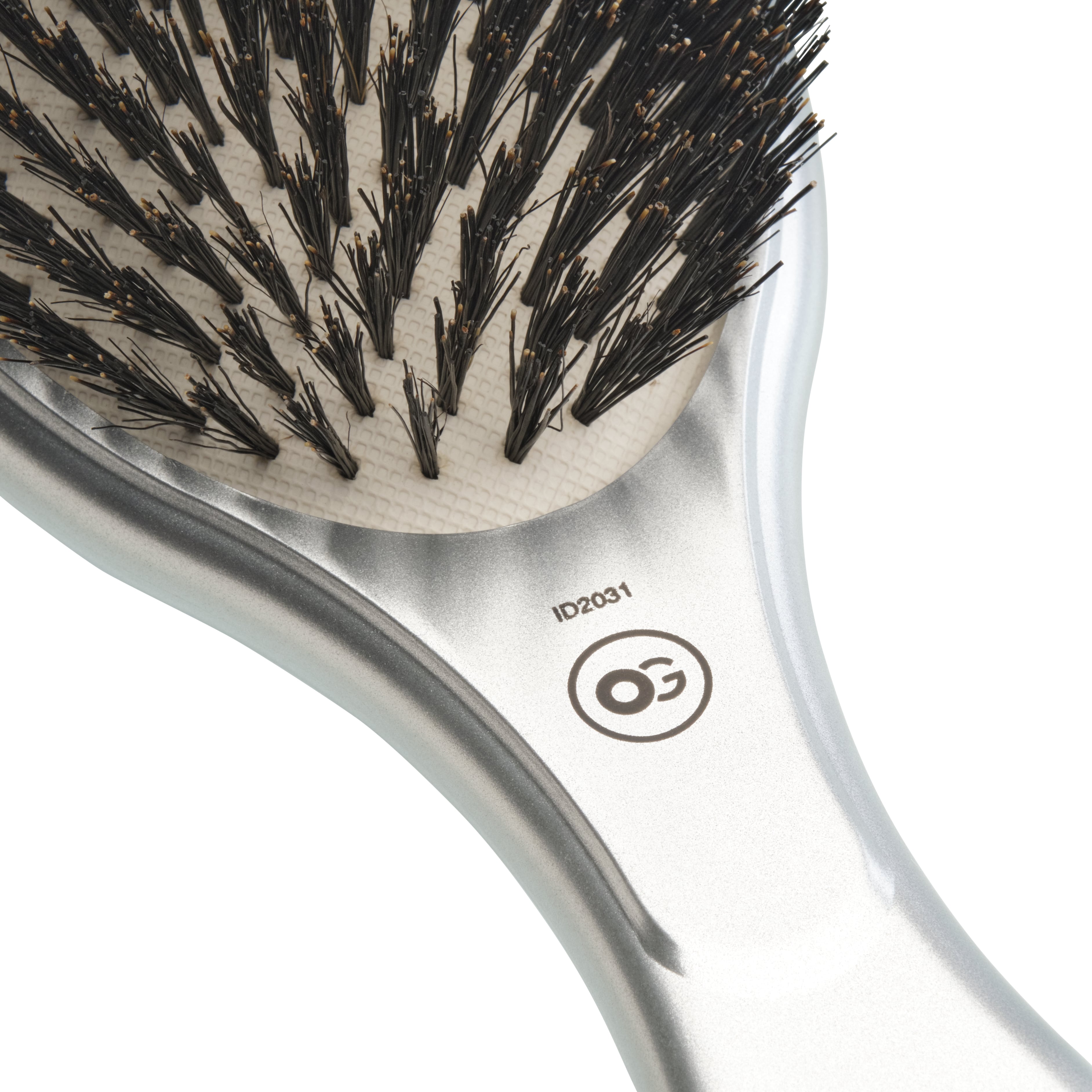 Olivia Garden Expert Care Oval Boar Bristles Silver